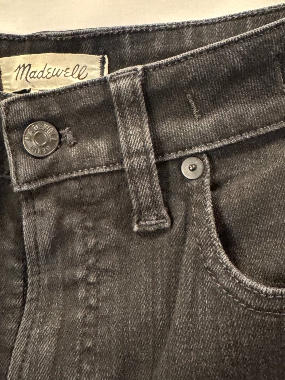 Madewell The Perfect Vintage Wide Leg Jean Faded Black High Rise Crop